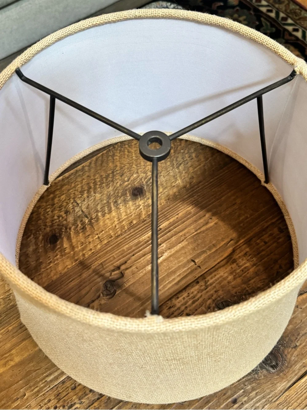 Sold!!Pottery Barn Small lined Burlap Tapered Lamp Shade